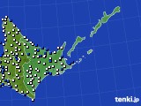 道東のアメダス実況(風向・風速)(2017年09月23日)