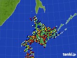 北海道地方のアメダス実況(日照時間)(2017年09月25日)