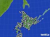 北海道地方のアメダス実況(風向・風速)(2017年09月25日)