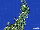 2017年09月28日の東北地方のアメダス(風向・風速)