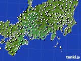 2017年09月29日の東海地方のアメダス(風向・風速)