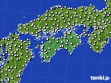 四国地方のアメダス実況(風向・風速)(2017年10月02日)