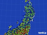 2017年10月03日の東北地方のアメダス(日照時間)