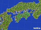 四国地方のアメダス実況(気温)(2017年10月03日)