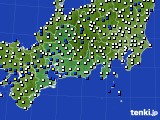 東海地方のアメダス実況(風向・風速)(2017年10月03日)
