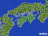 四国地方のアメダス実況(風向・風速)(2017年10月03日)