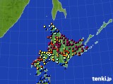 北海道地方のアメダス実況(日照時間)(2017年10月06日)