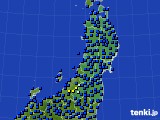 2017年10月06日の東北地方のアメダス(日照時間)