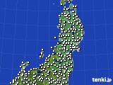 東北地方のアメダス実況(風向・風速)(2017年10月06日)