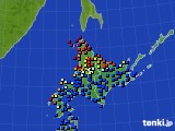 北海道地方のアメダス実況(日照時間)(2017年10月07日)