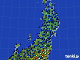 2017年10月07日の東北地方のアメダス(日照時間)