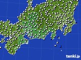 東海地方のアメダス実況(風向・風速)(2017年10月07日)