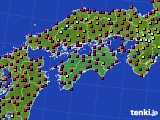 四国地方のアメダス実況(日照時間)(2017年10月09日)