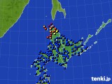 北海道地方のアメダス実況(日照時間)(2017年10月11日)