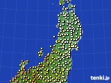 東北地方のアメダス実況(気温)(2017年10月11日)