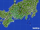 東海地方のアメダス実況(風向・風速)(2017年10月11日)