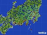 2017年10月12日の関東・甲信地方のアメダス(日照時間)