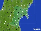 宮城県のアメダス実況(風向・風速)(2017年10月12日)