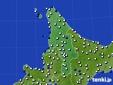 道北のアメダス実況(風向・風速)(2017年10月13日)