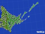 道東のアメダス実況(風向・風速)(2017年10月13日)