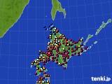 北海道地方のアメダス実況(日照時間)(2017年10月14日)