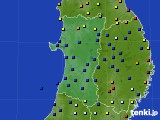 秋田県のアメダス実況(日照時間)(2017年10月14日)