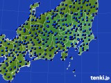 2017年10月15日の関東・甲信地方のアメダス(日照時間)