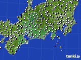 東海地方のアメダス実況(風向・風速)(2017年10月15日)