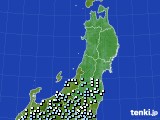 東北地方のアメダス実況(降水量)(2017年10月16日)