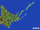 道東のアメダス実況(日照時間)(2017年10月16日)