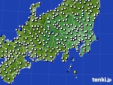 関東・甲信地方のアメダス実況(風向・風速)(2017年10月17日)