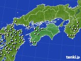 四国地方のアメダス実況(降水量)(2017年10月18日)