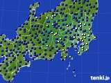 2017年10月18日の関東・甲信地方のアメダス(日照時間)