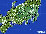 関東・甲信地方のアメダス実況(風向・風速)(2017年10月18日)
