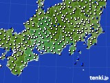 東海地方のアメダス実況(風向・風速)(2017年10月18日)