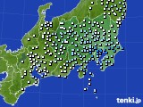 関東・甲信地方のアメダス実況(降水量)(2017年10月19日)