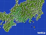 東海地方のアメダス実況(風向・風速)(2017年10月19日)