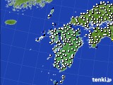 九州地方のアメダス実況(風向・風速)(2017年10月19日)