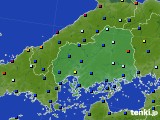 2017年10月20日の広島県のアメダス(日照時間)