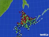 北海道地方のアメダス実況(日照時間)(2017年10月21日)