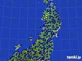 2017年10月21日の東北地方のアメダス(日照時間)