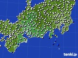 東海地方のアメダス実況(風向・風速)(2017年10月21日)