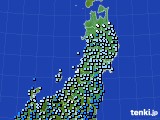 東北地方のアメダス実況(降水量)(2017年10月22日)