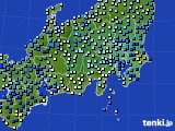 関東・甲信地方のアメダス実況(降水量)(2017年10月22日)
