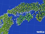 四国地方のアメダス実況(降水量)(2017年10月22日)