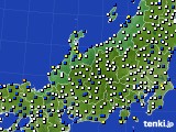 北陸地方のアメダス実況(風向・風速)(2017年10月22日)