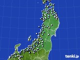 東北地方のアメダス実況(降水量)(2017年10月23日)