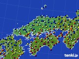 2017年10月23日の中国地方のアメダス(日照時間)