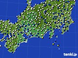 東海地方のアメダス実況(風向・風速)(2017年10月23日)