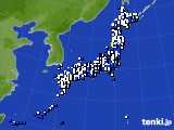 2017年10月23日のアメダス(風向・風速)
